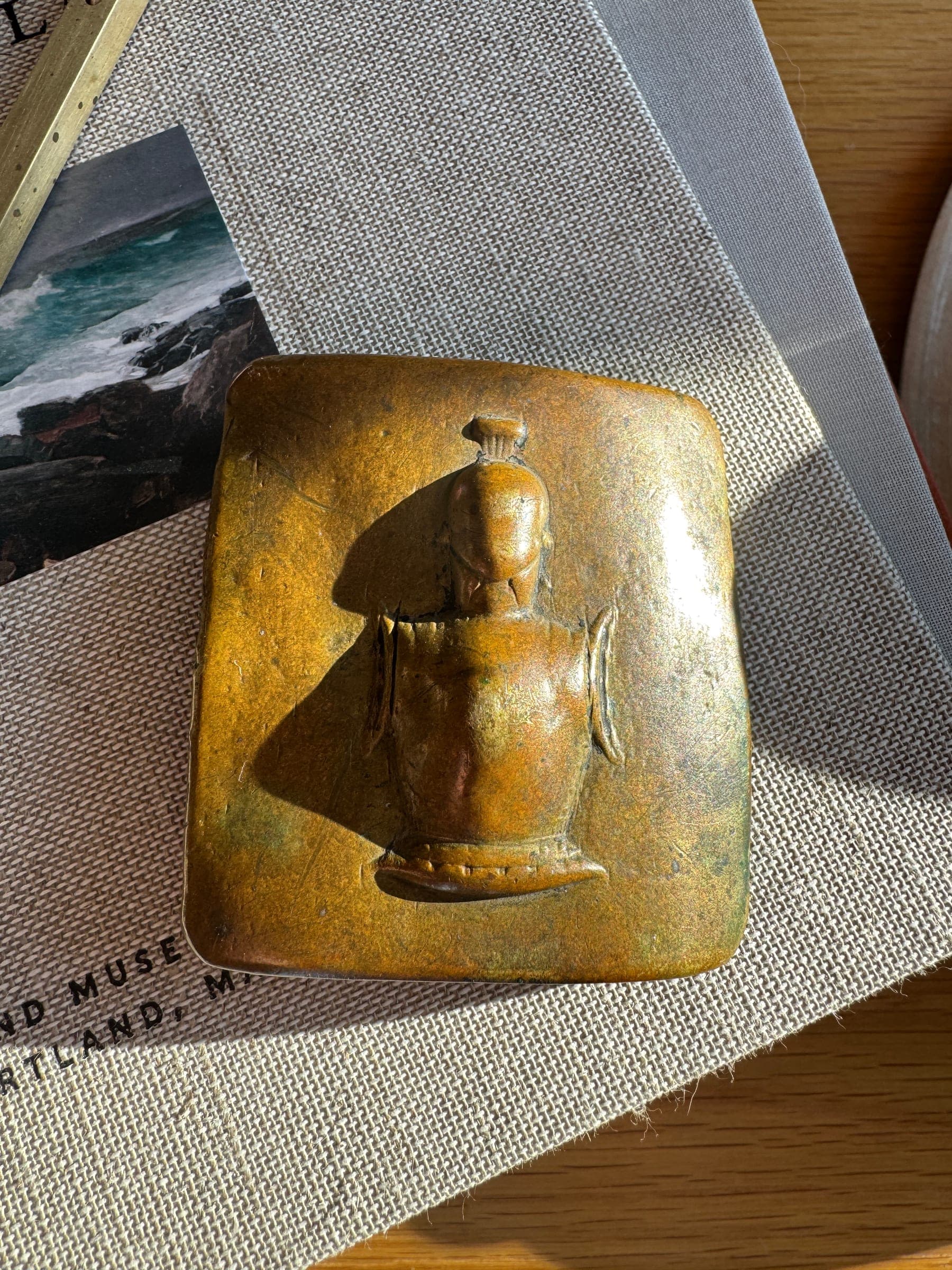 Antique 19th Century Gilt Steel / Brass Cuirassier Belt Buckle Plate