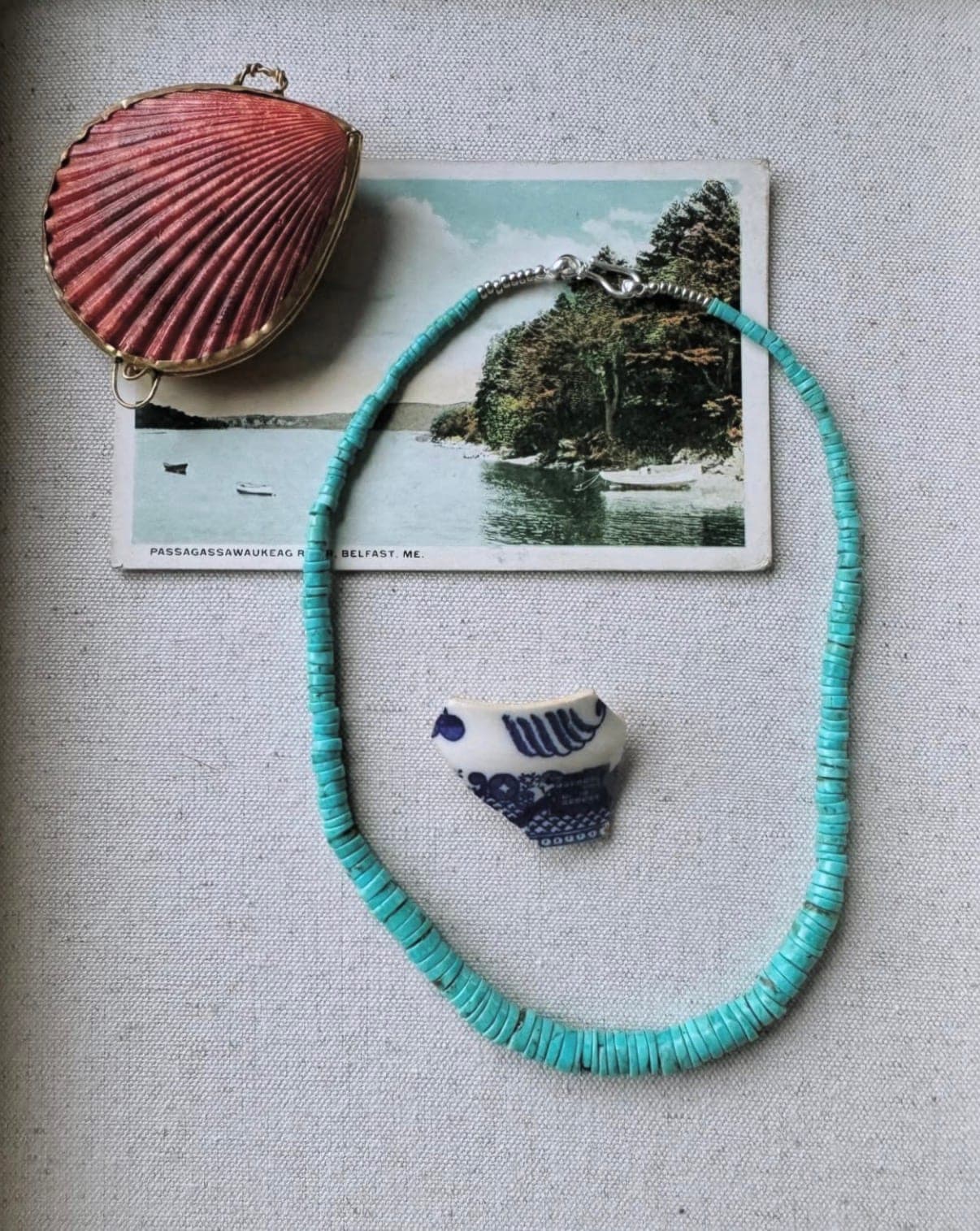 Arizona Turquoise & Sterling Silver Hand Beaded Necklace