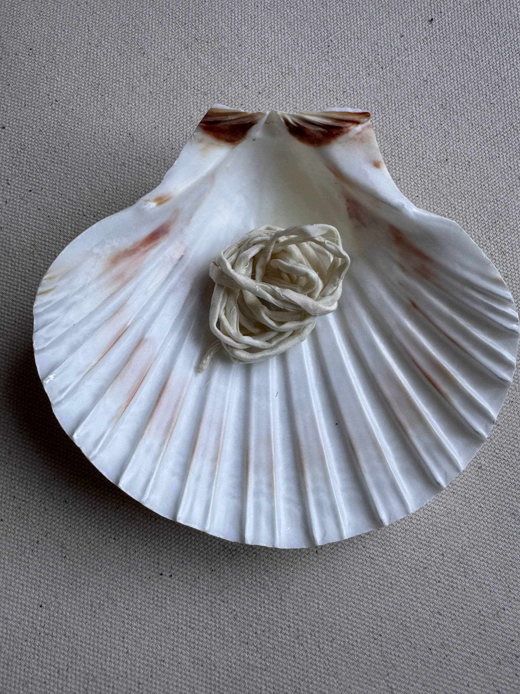 Hand Dyed Silk Ribbon - Cream