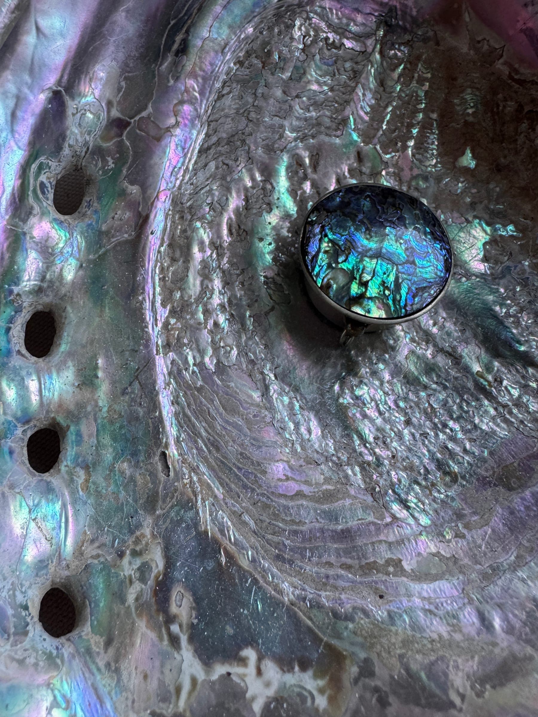 Sterling Silver & Abalone Pill Box