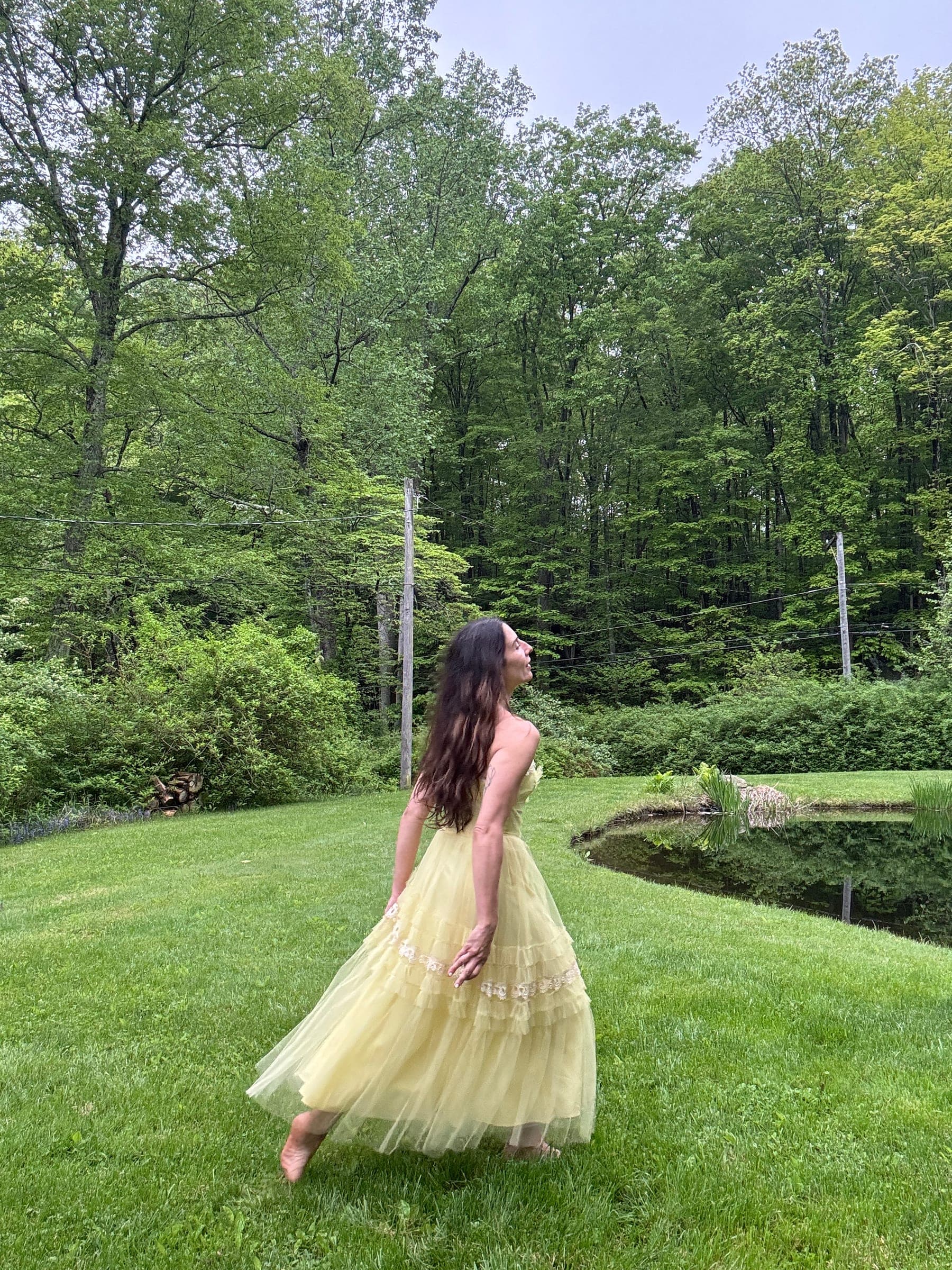 1950's Yellow Tulle Gown