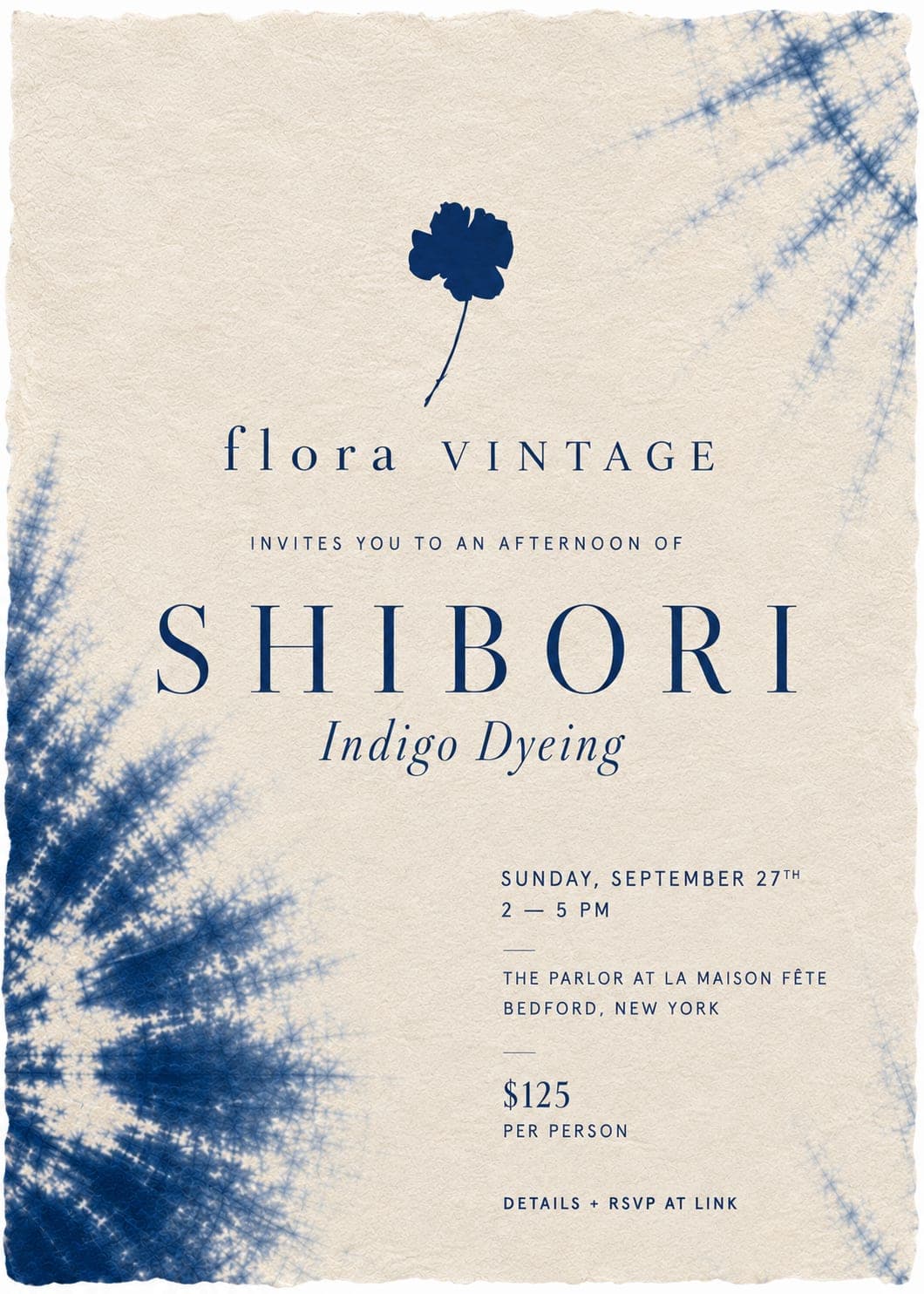 Shibori Dyeing with Flora Vintage at La Maison Fete